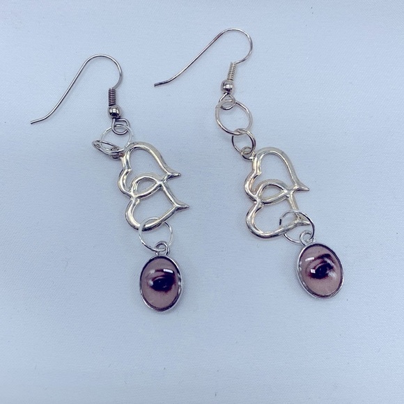 OGT Couture Jewelry - Hearts & Eye Earrings Upcycled Vintage